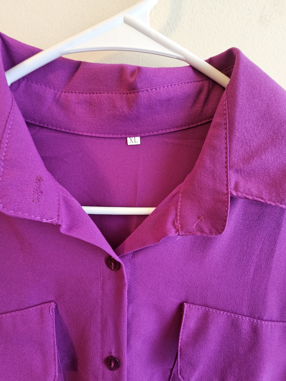 Purple Button-Front Utility Shirt - Picture 4 of 4